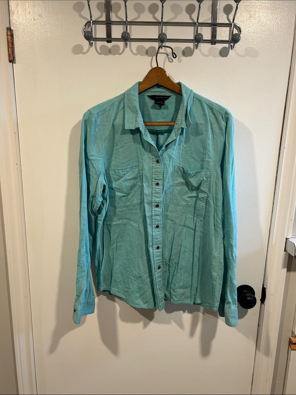 Calvin Klein Jeans Light Teal Button-Down Shirt